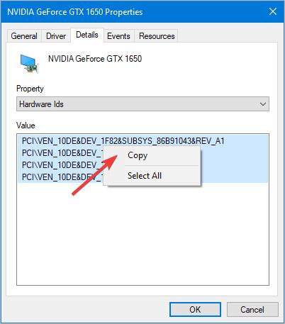 copy hardware ids