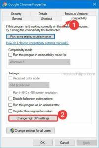 click change high dpi settings