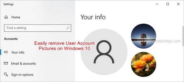 easily remove user account picture on windows 10