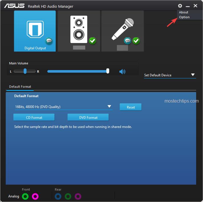 asus realtek hd audio manager keeps popping up sound off