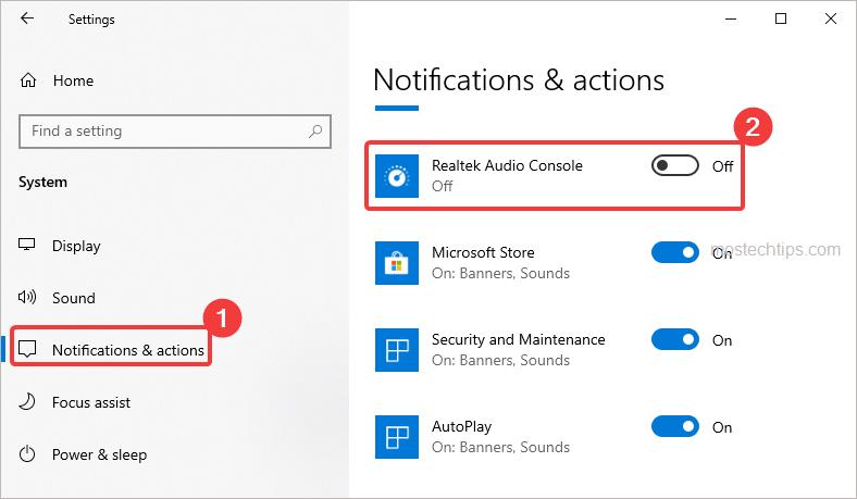 a screenshot shows how to turn off notifications in Windows
