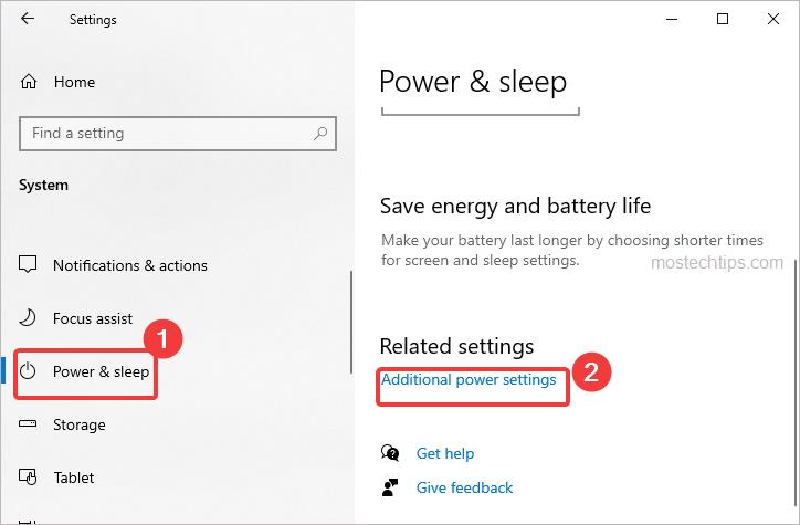 open additional power settings