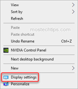 select display settings