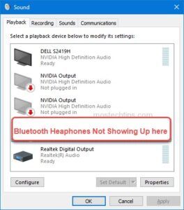 bluetooth headphones not showing up