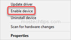 enable bluetooth device