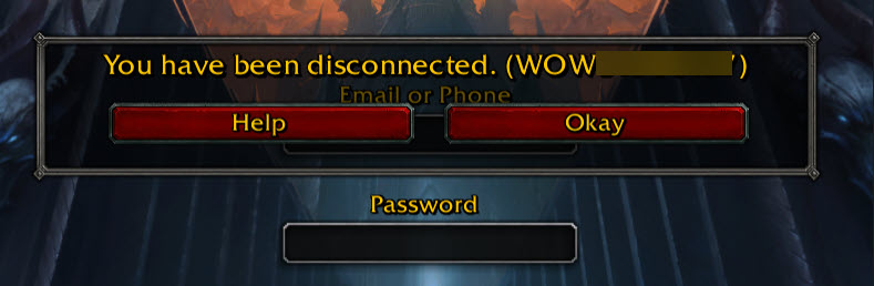 you have been disconnected wow