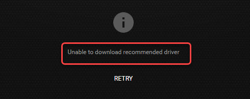 geforce experience unable to download recommended driver