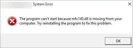 how to fix mfc140.dll missing error