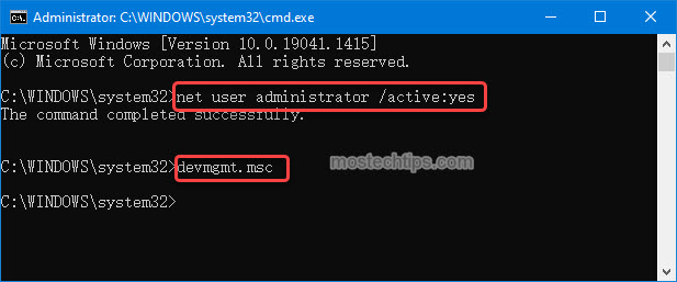 run device manager as administrator