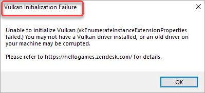 fix vulkan initialization failure