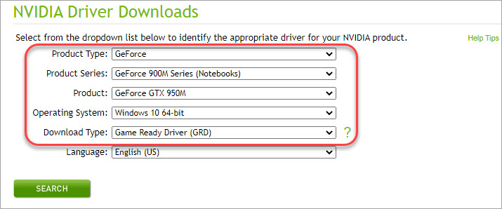 download geforce gtx 950m driver from nvidia