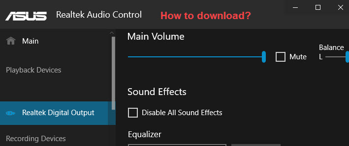 asus realtek audio control download and install