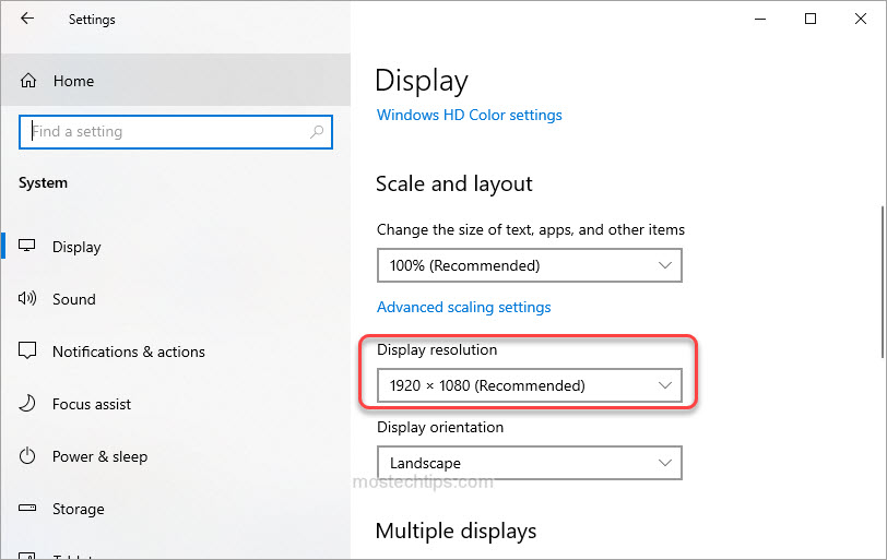change second monitor's resolution