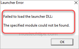 failed to load the launcher.dll