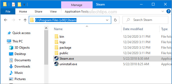 steam default installation directory