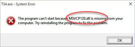 fix sims 4 msvcp120.dll missing problem