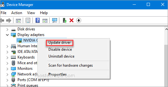 how to update graphics driver from device manager