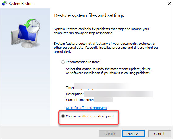 how to perform a system restore