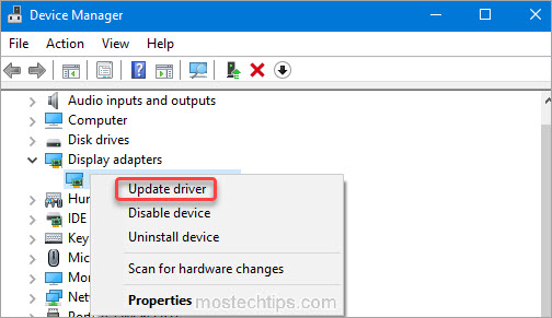 update amd graphics drivers via device manager