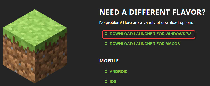download windows 8 minecraft launcher from the official website
