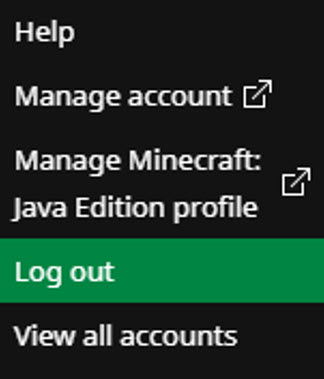 show how to log out of minecraft launcher