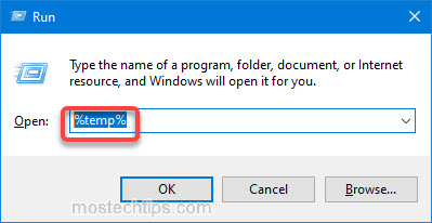 open temporary files folder