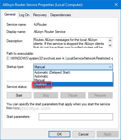 how to disable alljoyn router service