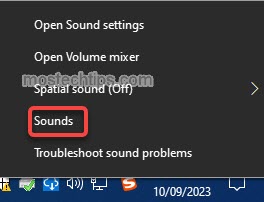 open sounds dialog box