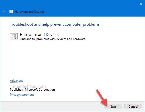 use windows troubleshooter to fix problems