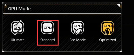 set gpu mode to standard