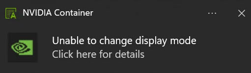 nvidia unable to change display mode
